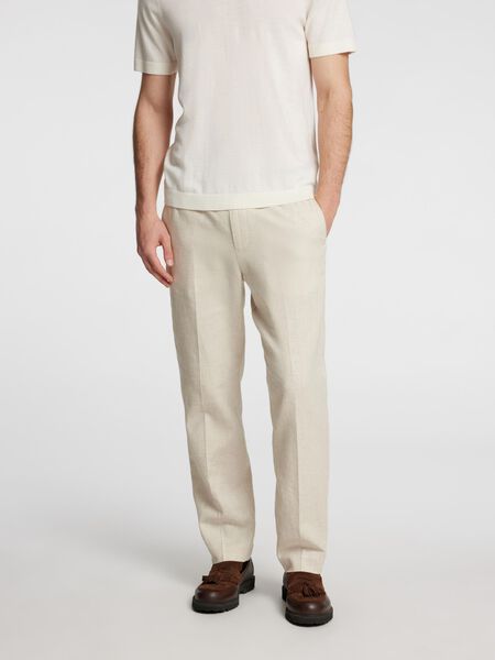 Selected LINEN BLEND SUIT TROUSERS, Oatmeal, highres - 16093871_Oatmeal_003.jpg
