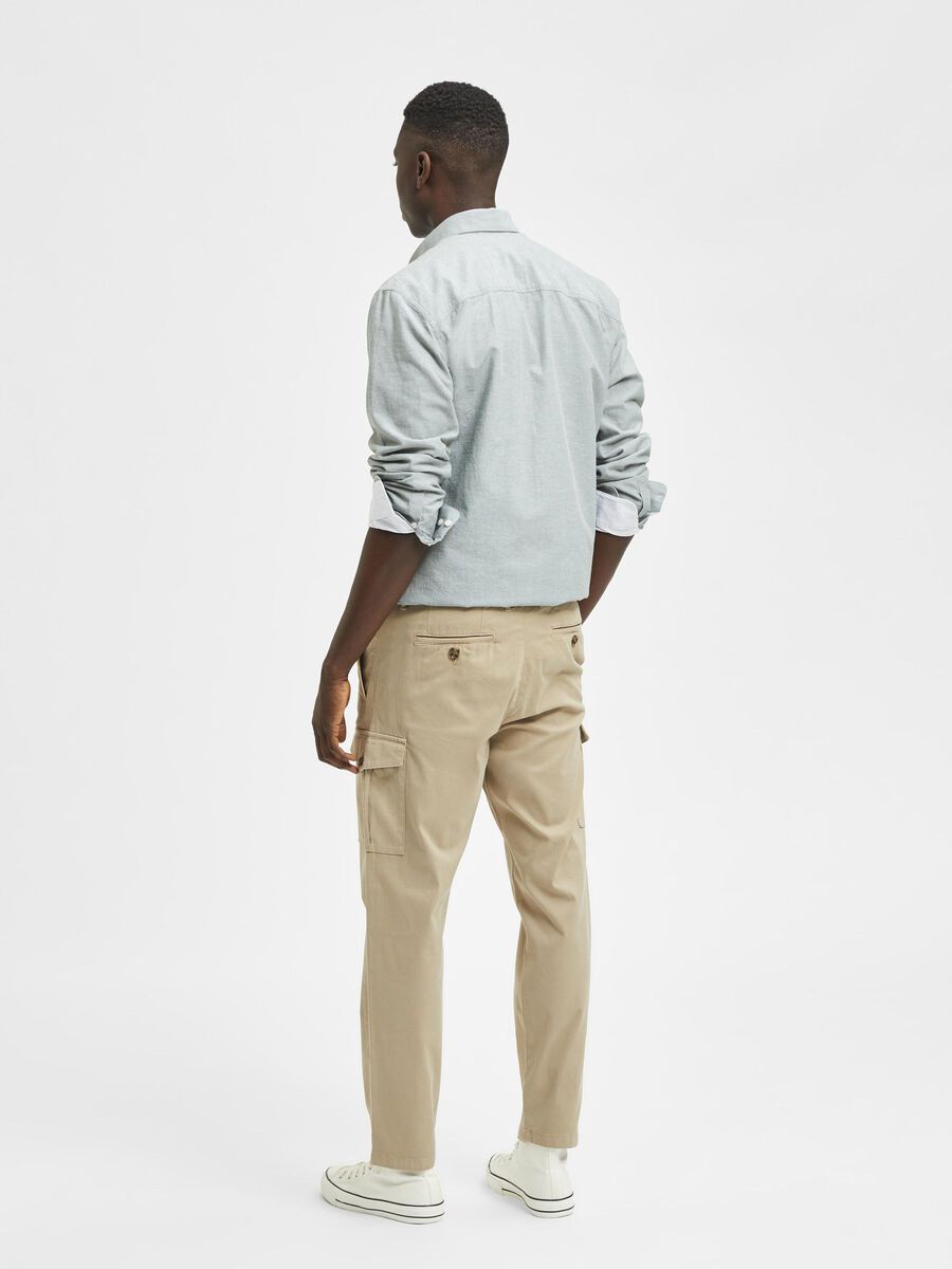 Selected 172 SLIM TAPERED FIT CARGO TROUSERS, Chinchilla, highres - 16083951_Chinchilla_004.jpg