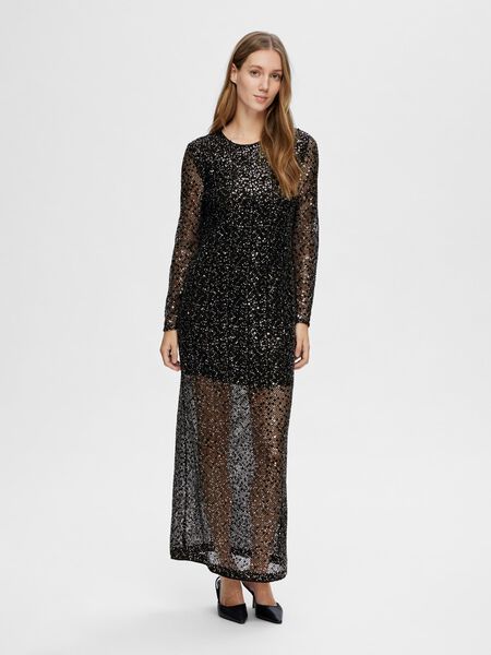 Selected SEQUIN MAXI DRESS, Black, highres - 16093509_Black_003.jpg