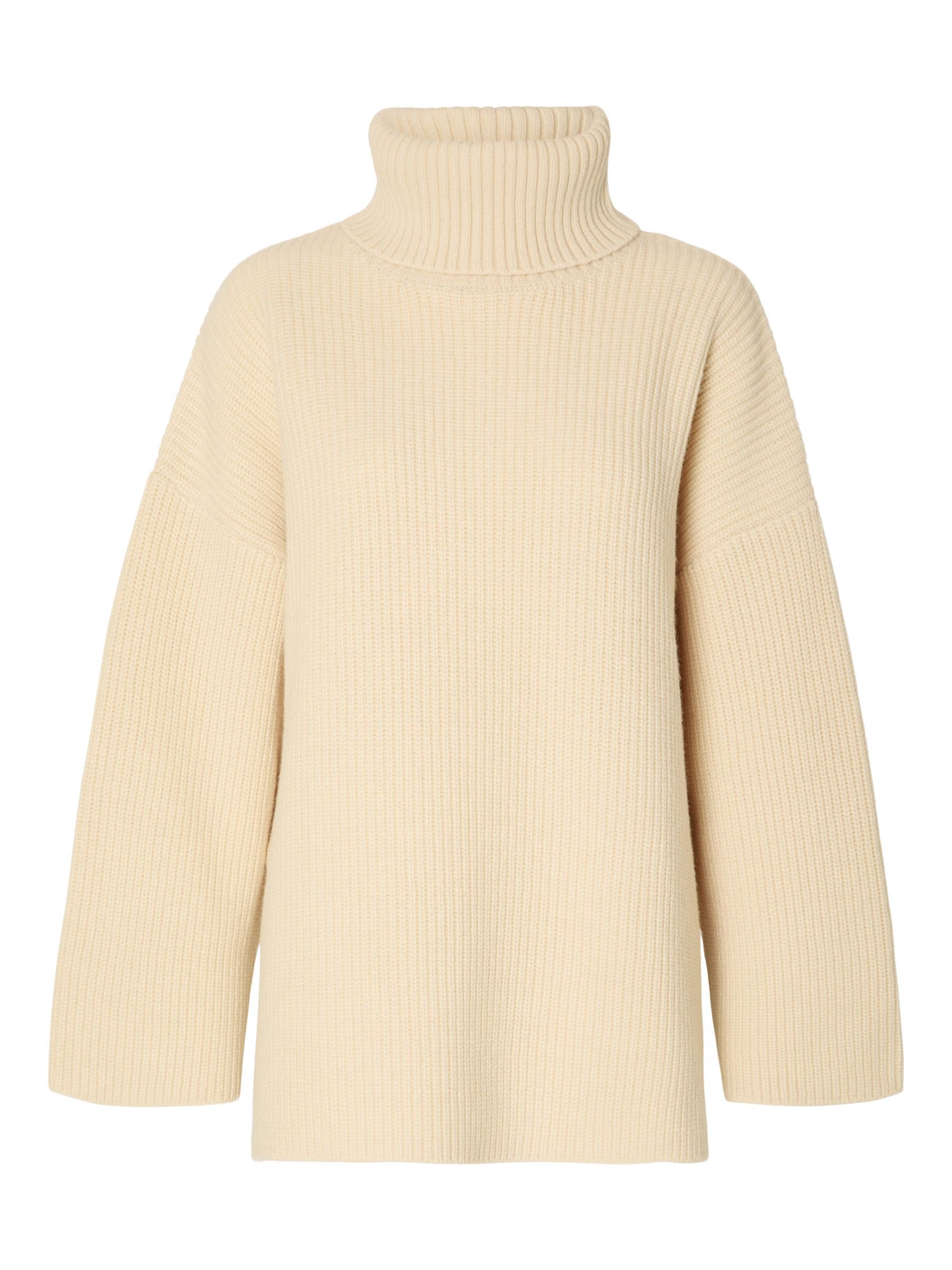Cream oversized roll neck jumper store
