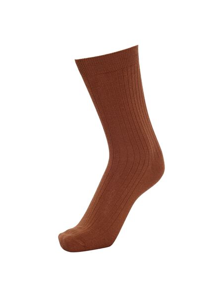 Selected TEJIDO ACANALADO CALCETINES, Cherry Mahogany, highres - 16081851_CherryMahogany_001.jpg