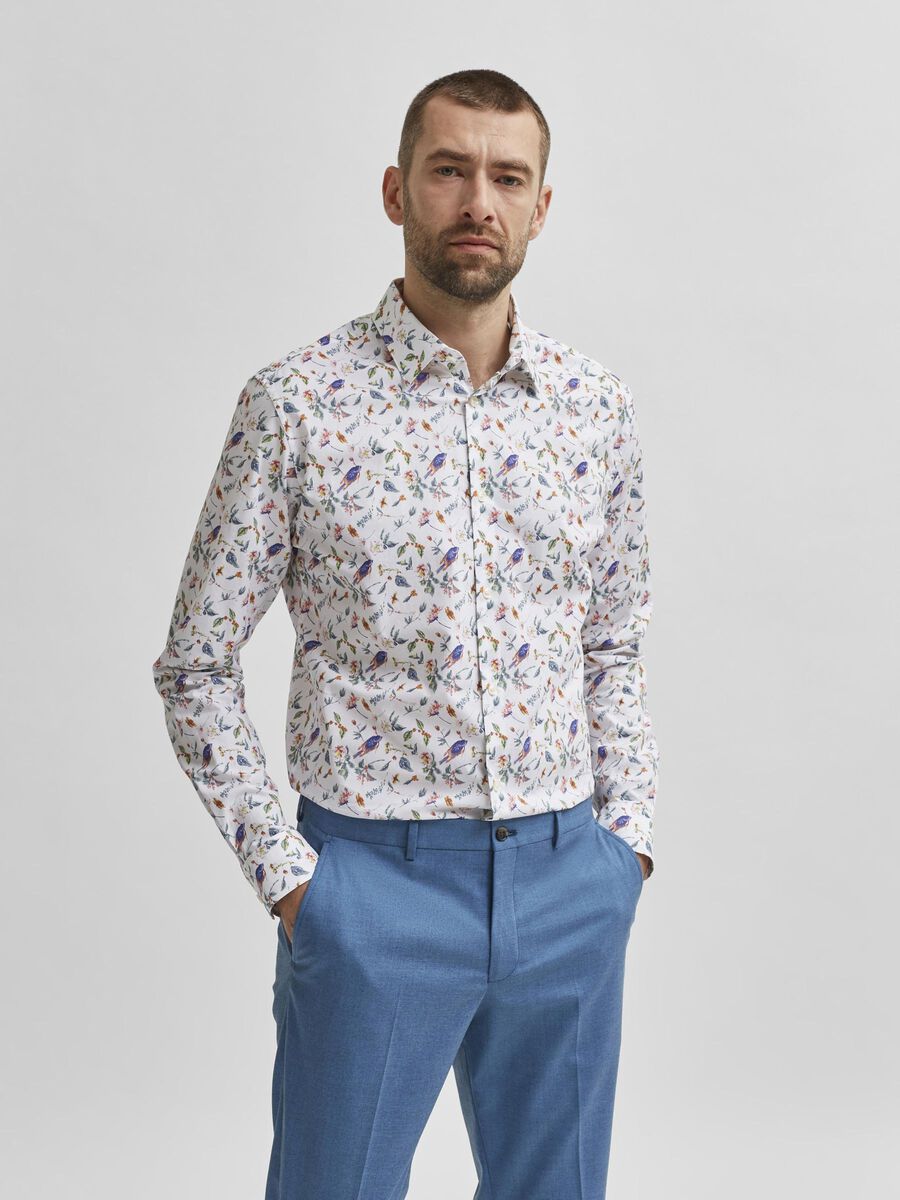 Selected IMPRIMÉ OISEAU EN COTON BIOLOGIQUE CHEMISE, White, highres - 16078995_White_842007_003.jpg