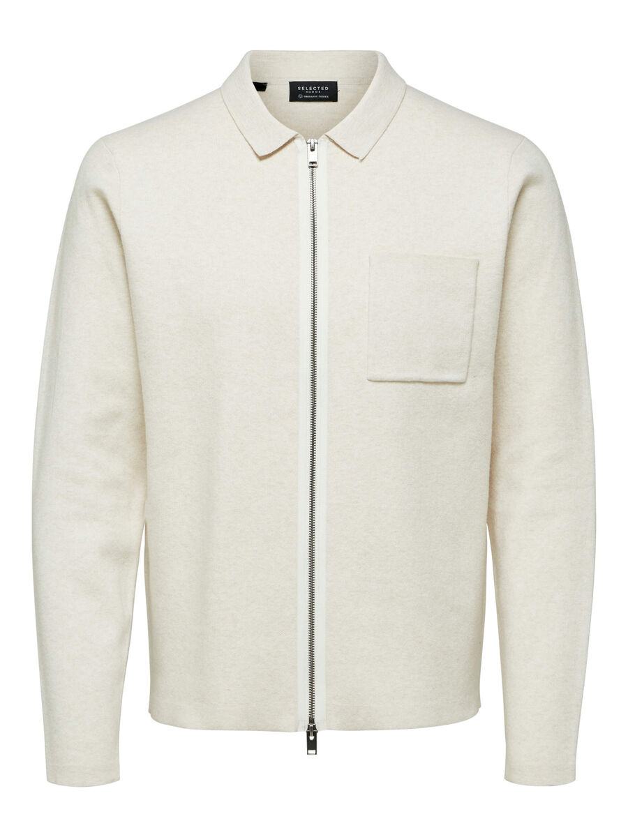 Selected ZIP - CARDIGAN, Egret, highres - 16077266_Egret_819217_001.jpg