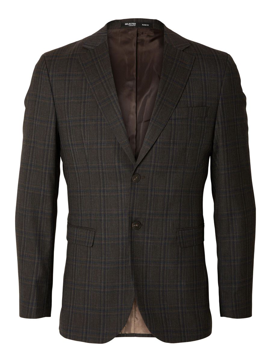 Checked Single-breasted Blazer - Selected - Modalova