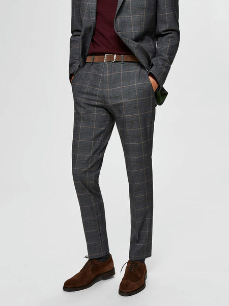 Selected SLIM FIT CHECKED - SUIT TROUSERS, Grey, highres - 16075086_Grey_786554_003.jpg