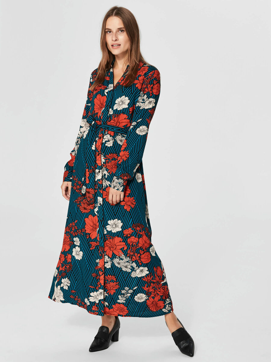 Selected FLORAL PRINTED - SHIRT DRESS, Biscay Bay, highres - 16068067_BiscayBay_688522_003.jpg