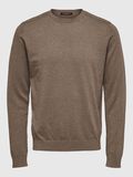 Selected LONG-SLEEVED KNITTED JUMPER, Teak, highres - 16074682_Teak_778122_001.jpg