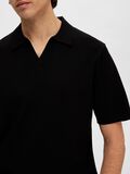 Selected KNITTED POLO SHIRT, Black, highres - 16088636_Black_006.jpg
