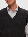Selected V-NECK KNITTED VEST, Charcoal Gray, highres - 16091025_CharcoalGray_1053612_006.jpg