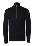 Selected CABLE KNIT JUMPER, Black, highres - 16092499_Black_001.jpg