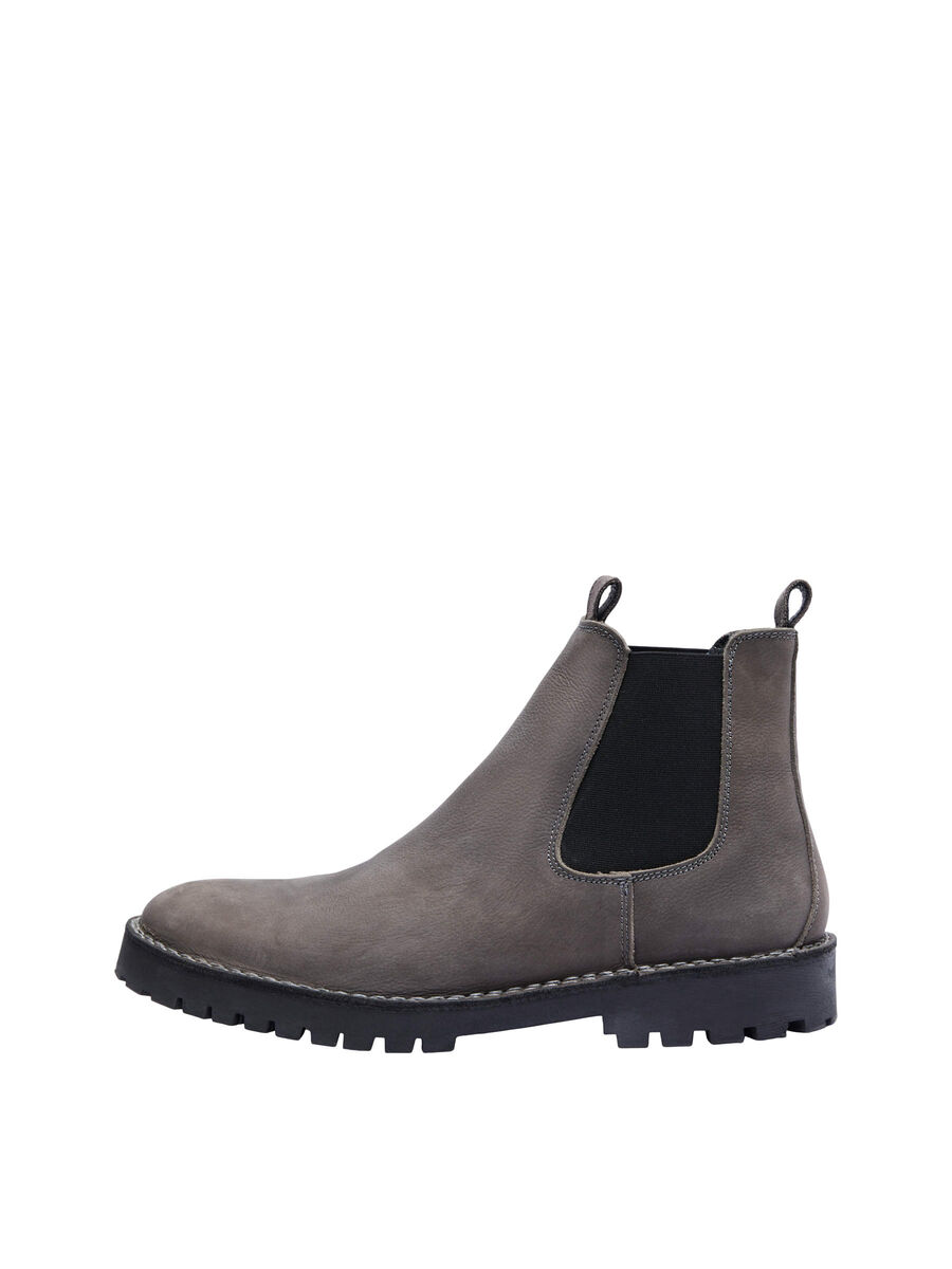 Selected NUBUCK-LÆDER CHELSEA-STØVLER, Dark Grey, highres - 16081336_DarkGrey_001.jpg