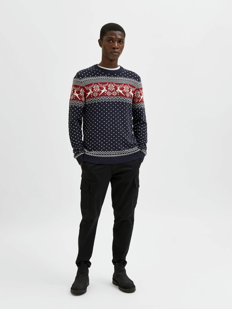 Selected CREWNECK CHRISTMAS JUMPER, Maritime Blue, highres - 16081552_MaritimeBlue_888741_005.jpg