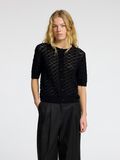 Selected SHORT SLEEVED KNITTED CARDIGAN, Black, highres - 16097268_Black_003.jpg