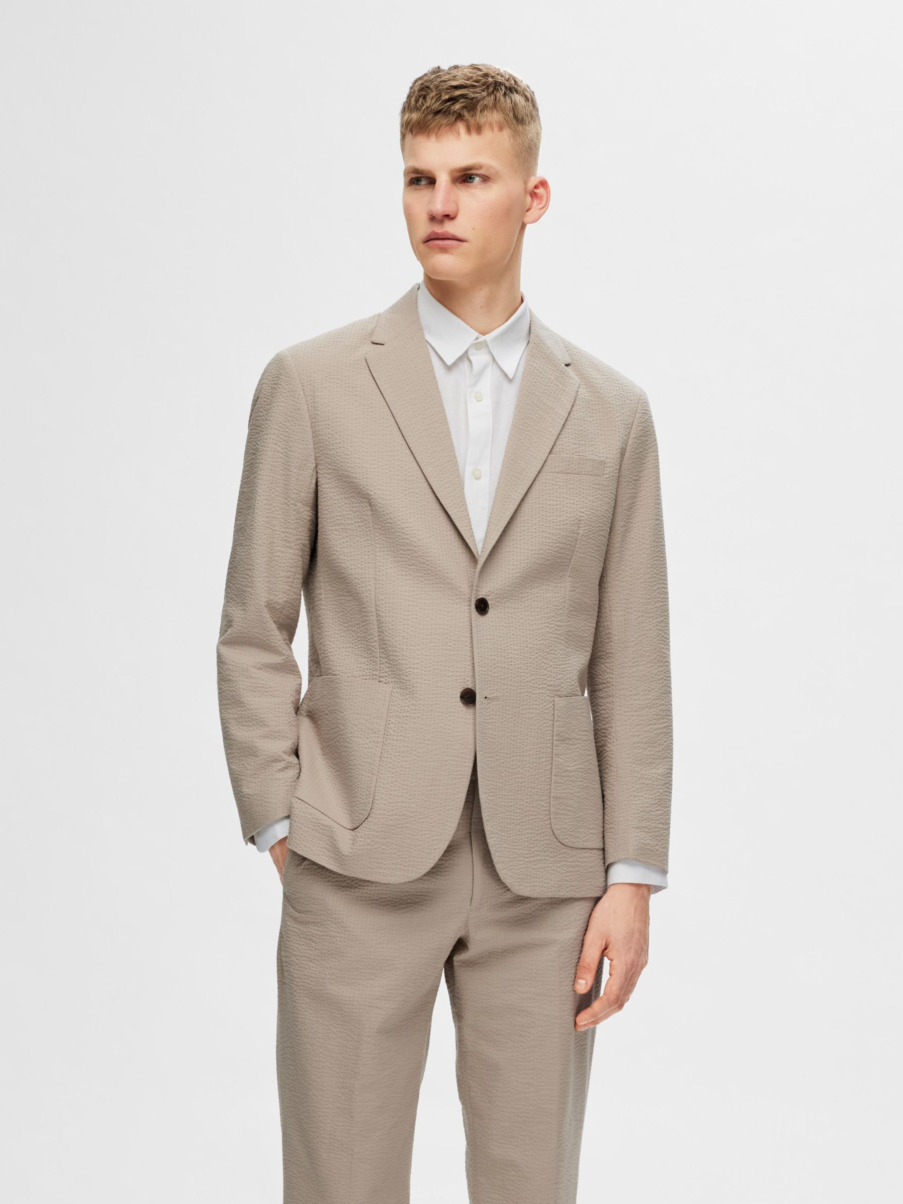 EN SEERSUCKER COUPE CLASSIQUE BLAZER Gris SELECTED HOMME