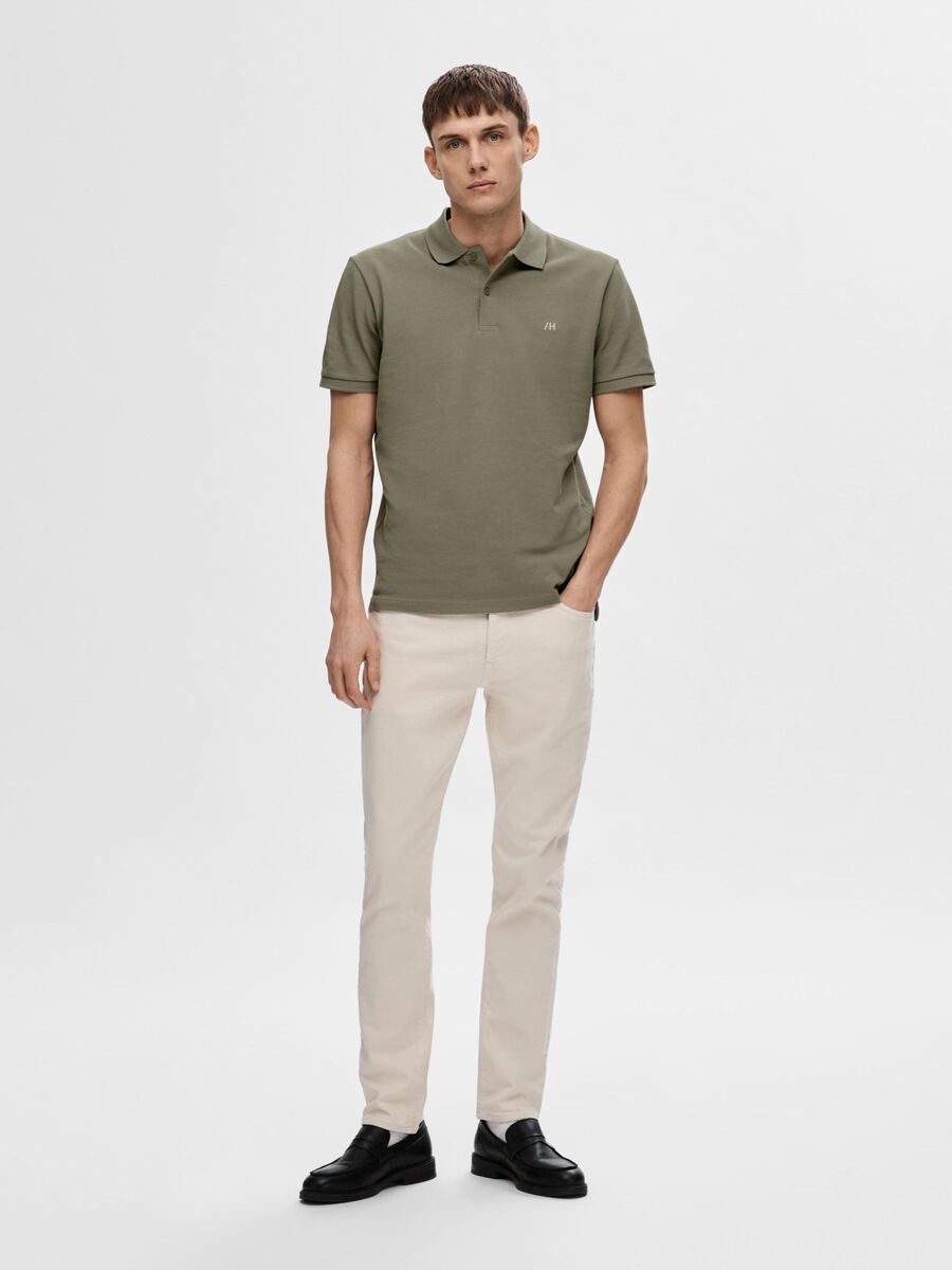Selected CLASSIC POLO SHIRT, Vetiver, highres - 16087839_Vetiver_005.jpg