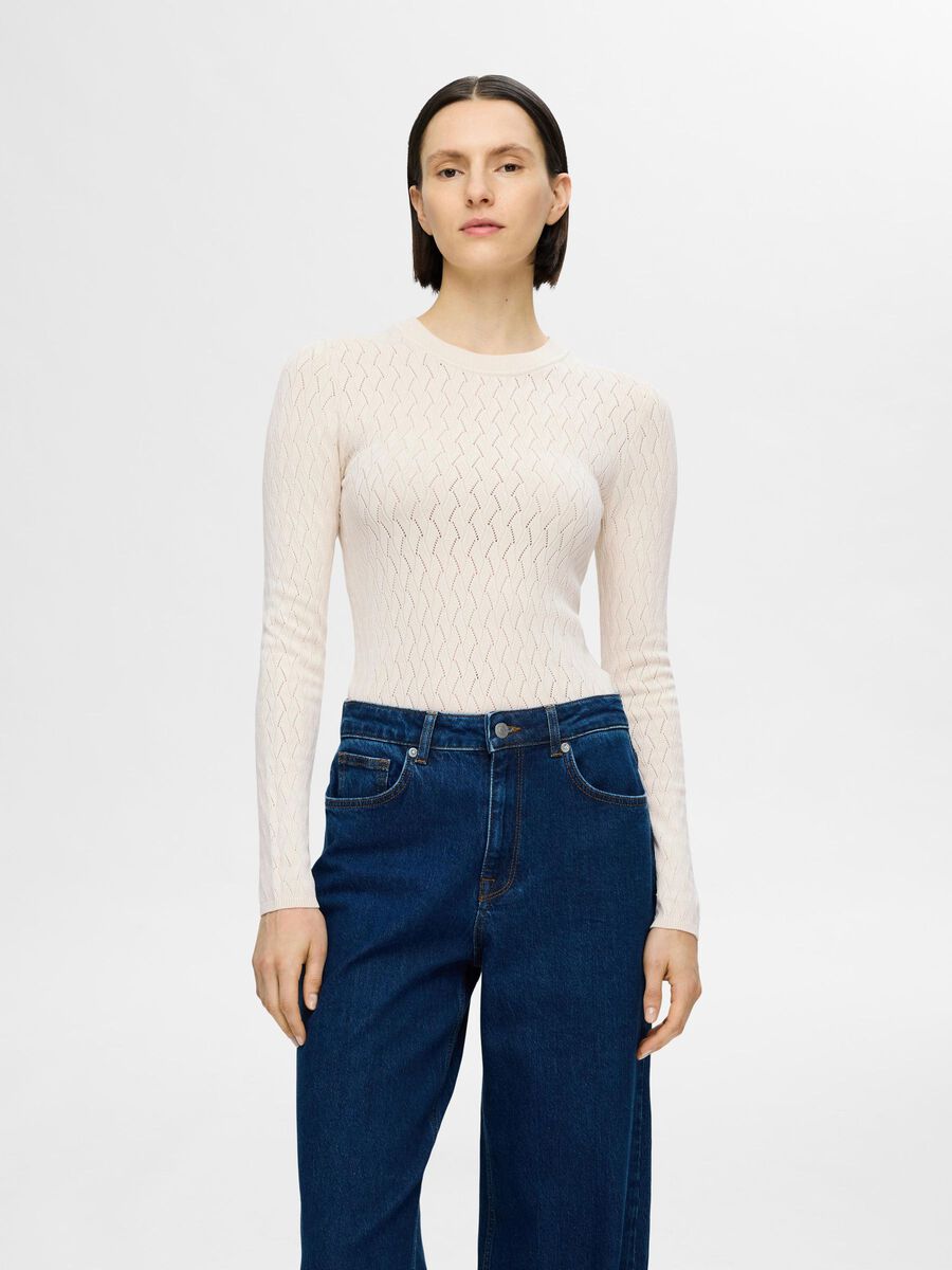 Selected VISCOSE BLEND KNITTED TOP, Birch, highres - 16094756_Birch_003.jpg