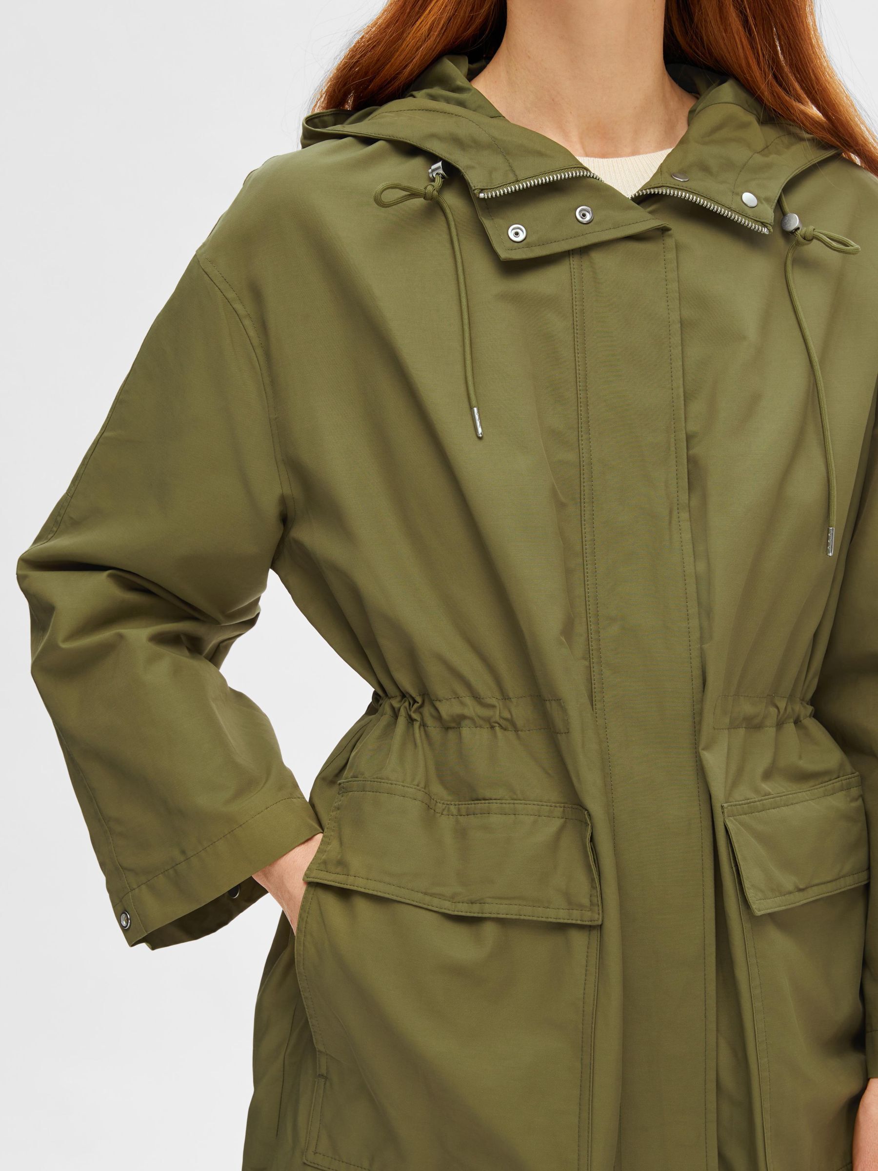 HOODED PARKA COAT Green SELECTED FEMME