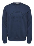 Selected RONDE HALS SWEATSHIRT, Dark Sapphire, highres - 16068915_DarkSapphire_001.jpg