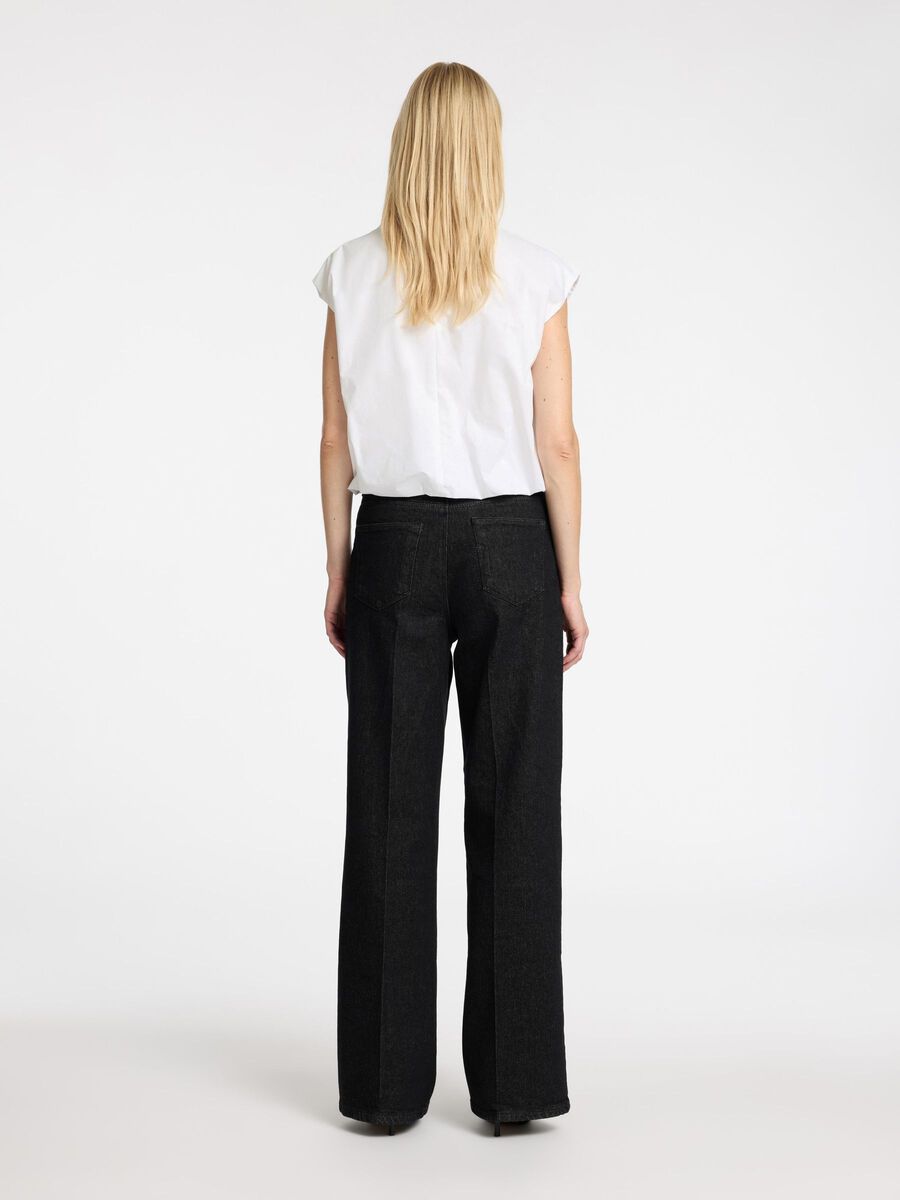 Selected HIGH NECK  CROPPED TOP, Bright White, highres - 16097777_BrightWhite_004.jpg