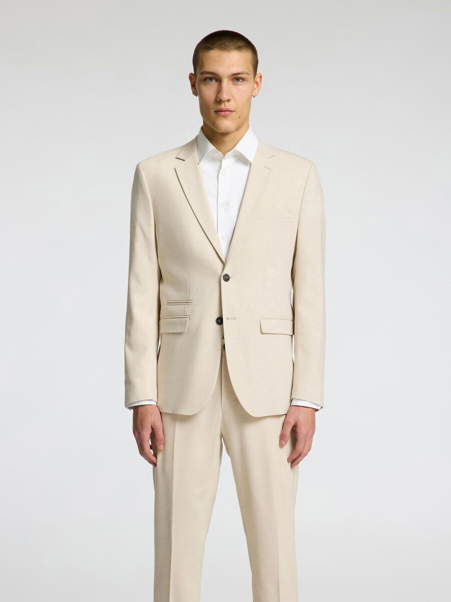 Selected EINREIHIGER SLIM FIT BLAZER, Egret, highres - 16090946_Egret_003.jpg