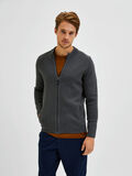 Selected SOFT ZIP-THROUGH CARDIGAN, Dark Grey Melange, highres - 16079758_DarkGreyMelange_003.jpg