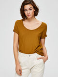 Selected DE CUELLO REDONDO Y ESCOTADO - CAMISETA, Bronze Brown, highres - 16072127_BronzeBrown_008.jpg