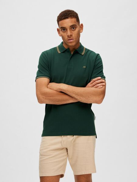 Selected SHORT SLEEVED POLO SHIRT, Trekking Green, highres - 16087840_TrekkingGreen_003.jpg
