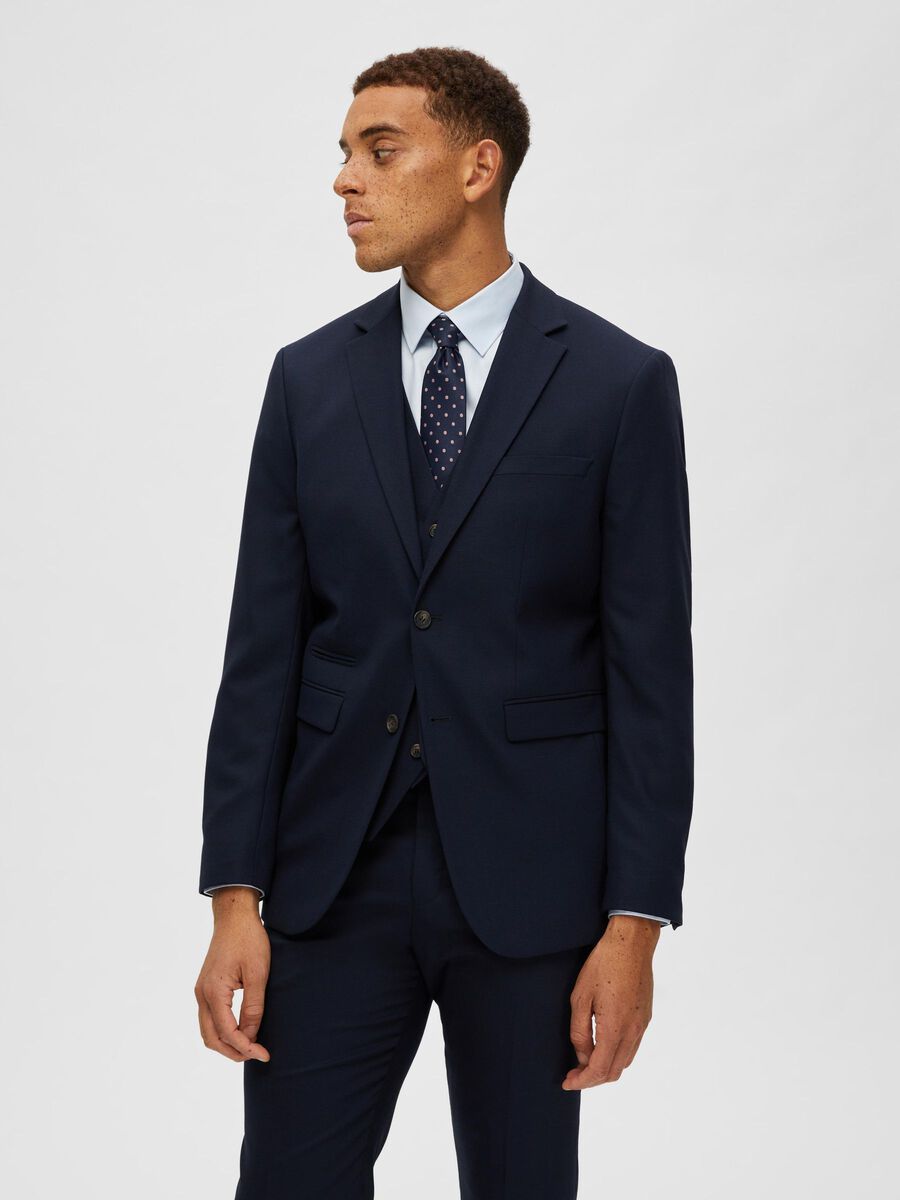Selected WOVEN BLAZER, Navy Blazer, highres - 16087868_NavyBlazer_003.jpg