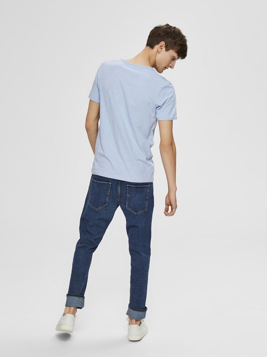 Selected COL RAS-DU-COU - T-SHIRT, Dream Blue, highres - 16071775_DreamBlue_004.jpg