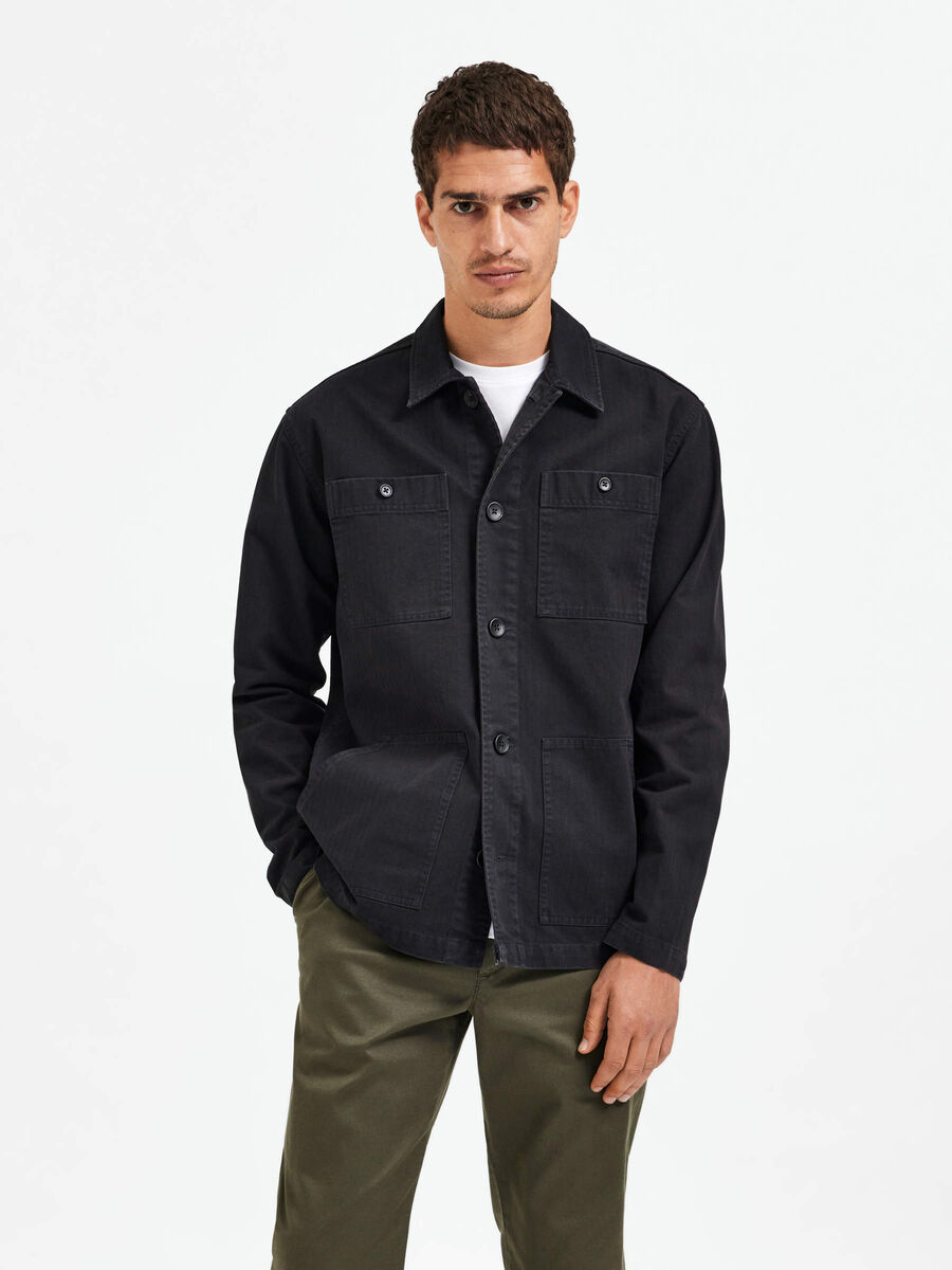 Selected RELAXED FIT OVERSHIRT, Black, highres - 16085233_Black_003.jpg
