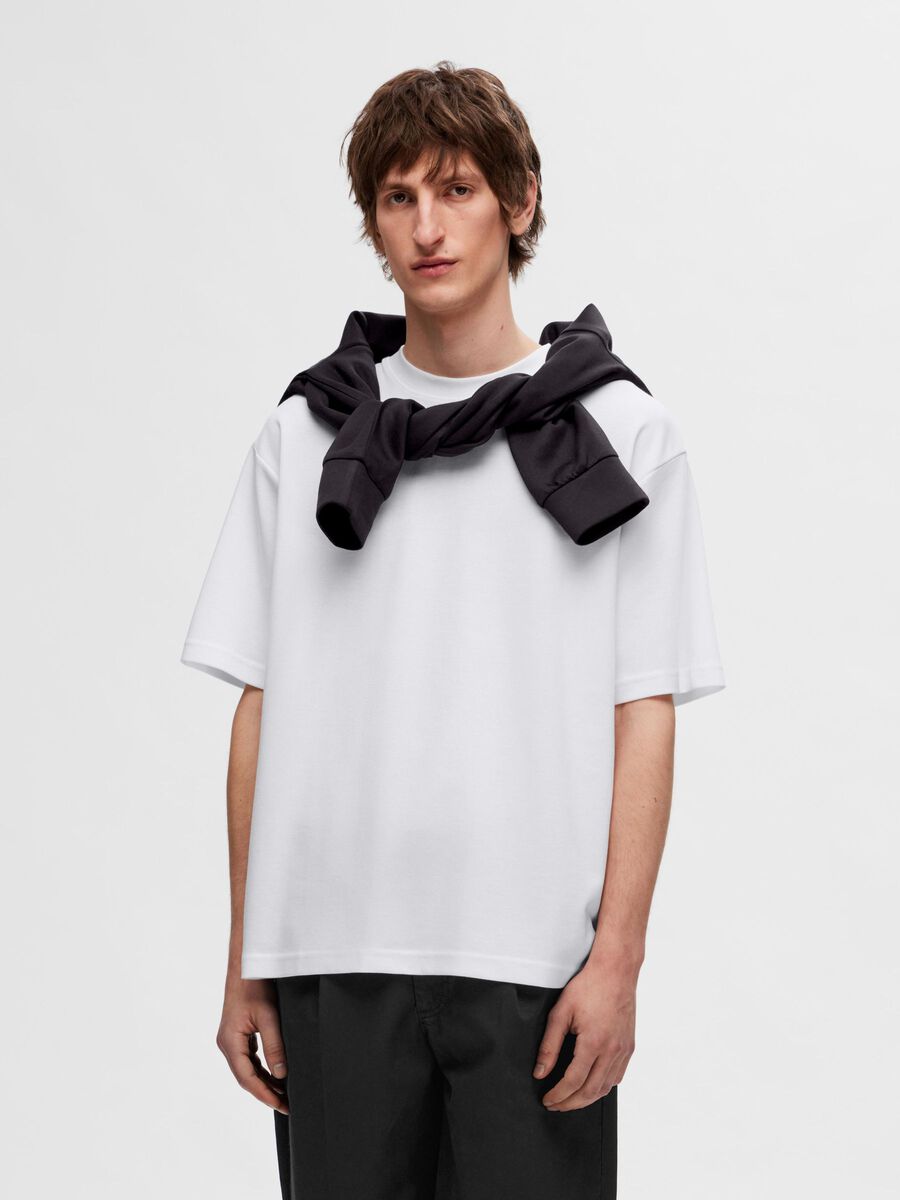 Selected LOOSE FIT T-SHIRT, Bright White, highres - 16094143_BrightWhite_003.jpg