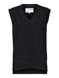 Selected SWEAT EN COTON BIO GILET SANS MANCHES, Black, highres - 16078321_Black_001.jpg