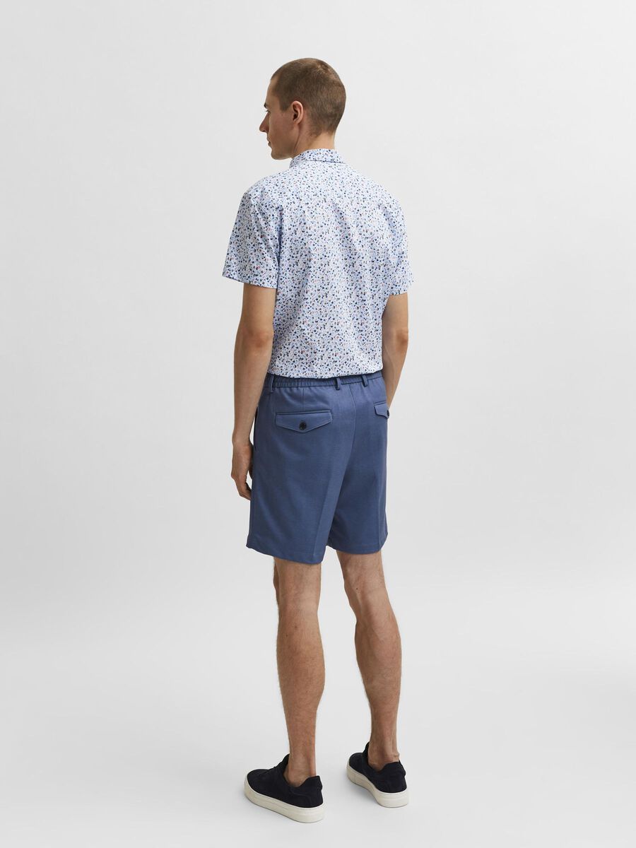 Selected TAILORED LOOK STRETCH CARGO SHORTS, Blue Shadow, highres - 16079023_BlueShadow_004.jpg