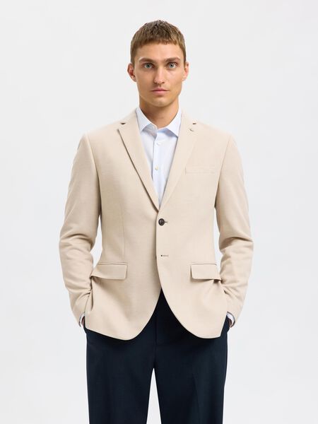 Selected ENKELTSPENT BLAZER MED FIGURNÆR PASSFORM, Sand, highres - 16094544_Sand_003.jpg