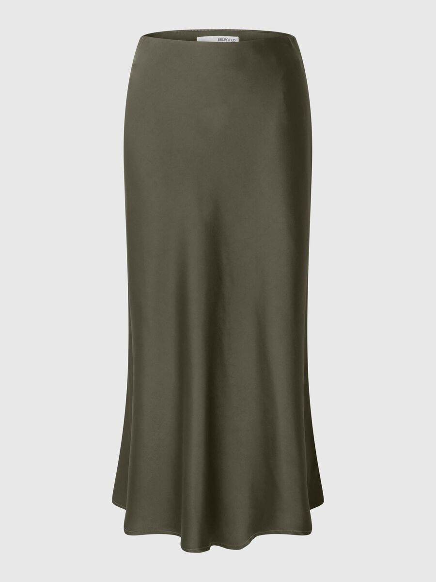Satin Midi Skirt - Selected - Modalova
