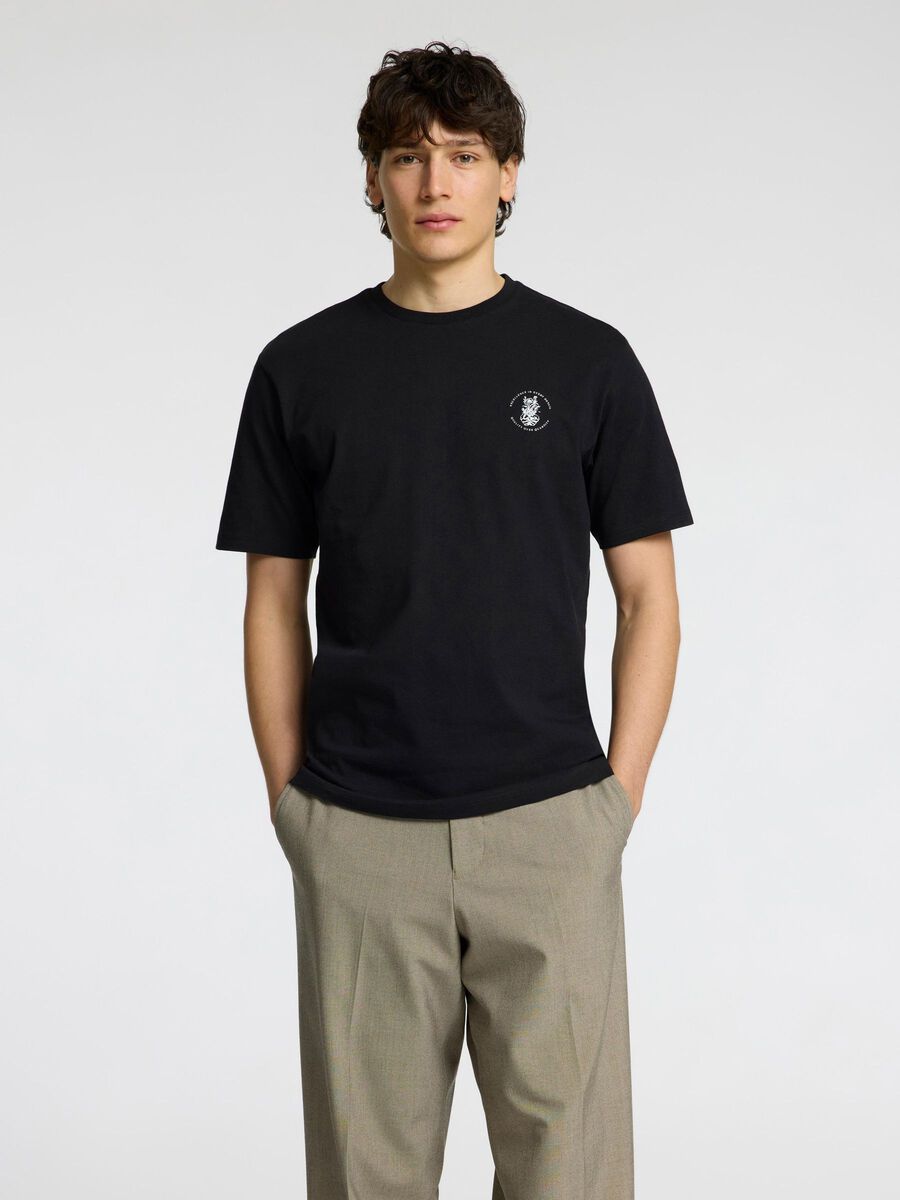 Selected REGULAR FIT PRINT T-SHIRT, Black, highres - 16099318_Black_1221895_003.jpg