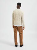 Selected CABLE KNIT KNITTED PULLOVER, Oatmeal, highres - 16086686_Oatmeal_004.jpg