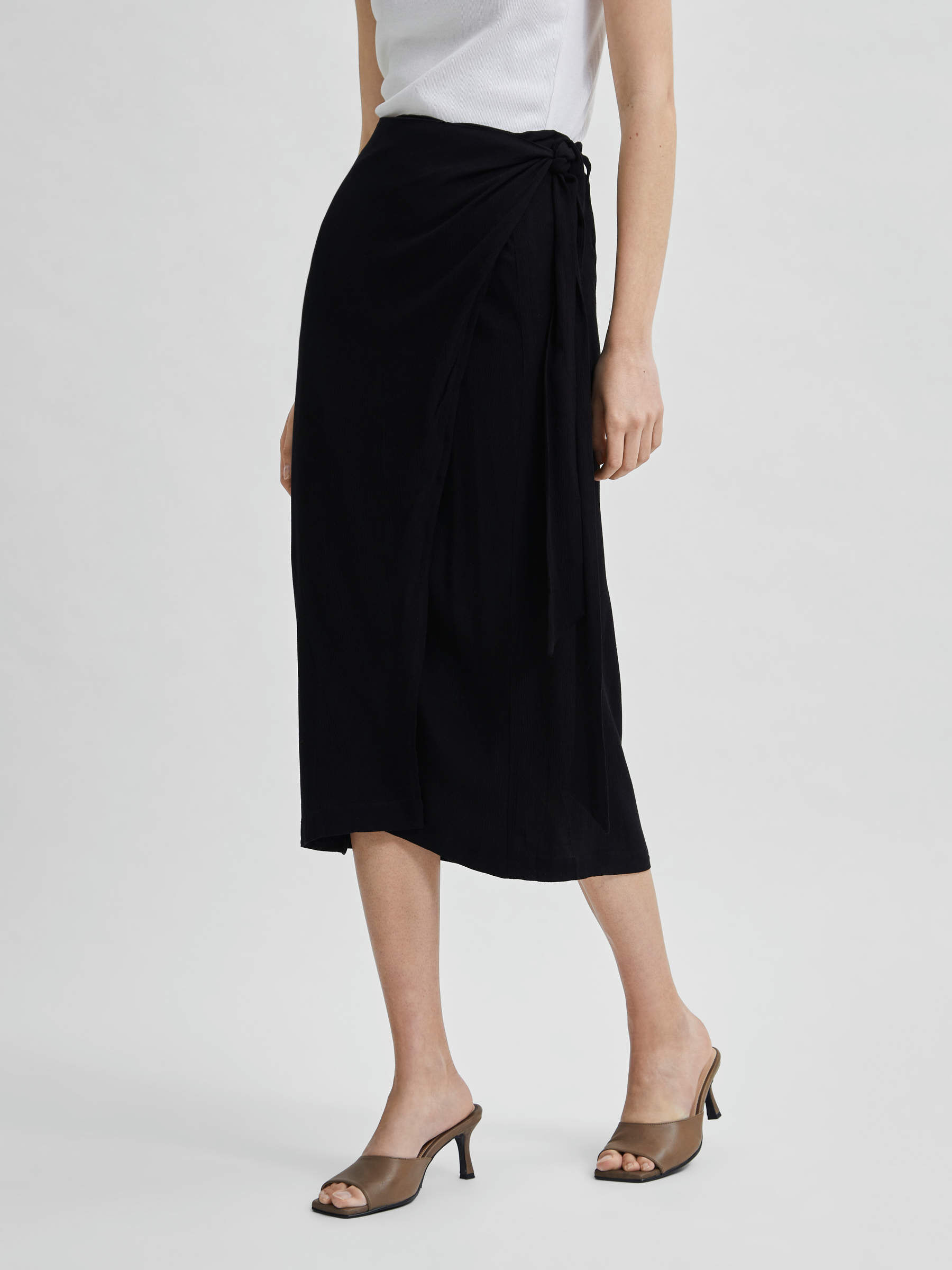 black wrap skirt