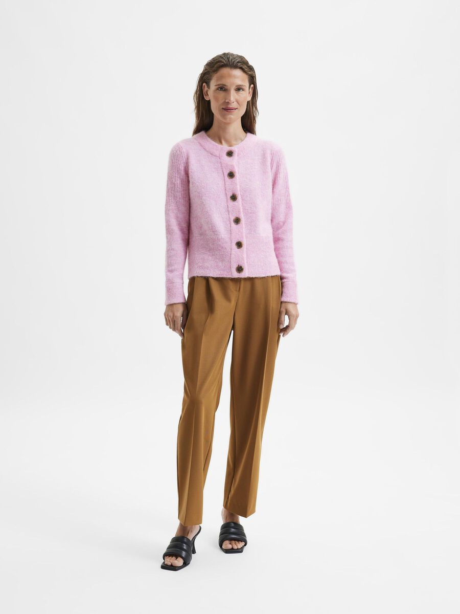 Selected MANCHES LONGUES CARDIGAN EN MAILLE, Prism Pink, highres - 16065511_PrismPink_005.jpg