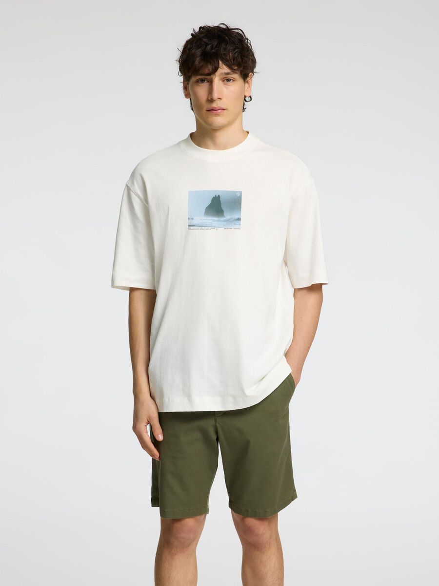 Selected PRINTED CREWNECK T-SHIRT, Egret, highres - 16096792_Egret_1172053_003.jpg