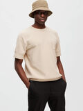 Selected KNITTED SHORT SLEEVED TOP, Oatmeal, highres - 16088609_Oatmeal_008.jpg