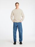 Selected CABLE KNIT CREW NECK JUMPER, Oatmeal, highres - 16094503_Oatmeal_005.jpg