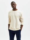 Selected COL RAS DE COU SWEAT-SHIRT, Egret, highres - 16081950_Egret_003.jpg