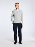 Selected SWETER Z KRÓTKIM ZAMKIEM, Light Grey Melange, highres - 16095616_LightGreyMelange_005.jpg