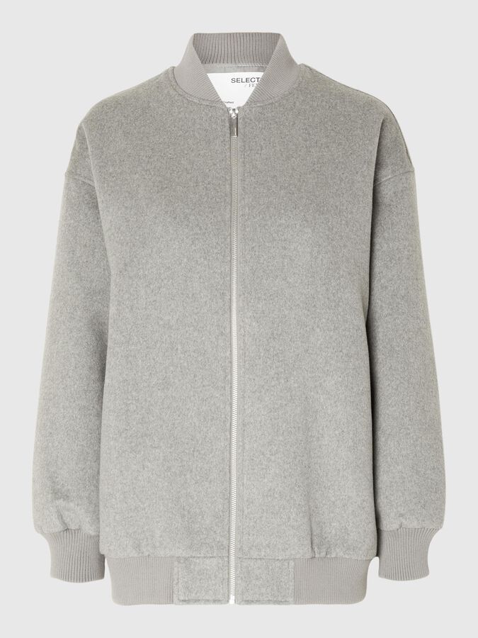 OVERSIZED BOMBER JACKET | Grey | SELECTED FEMME® 