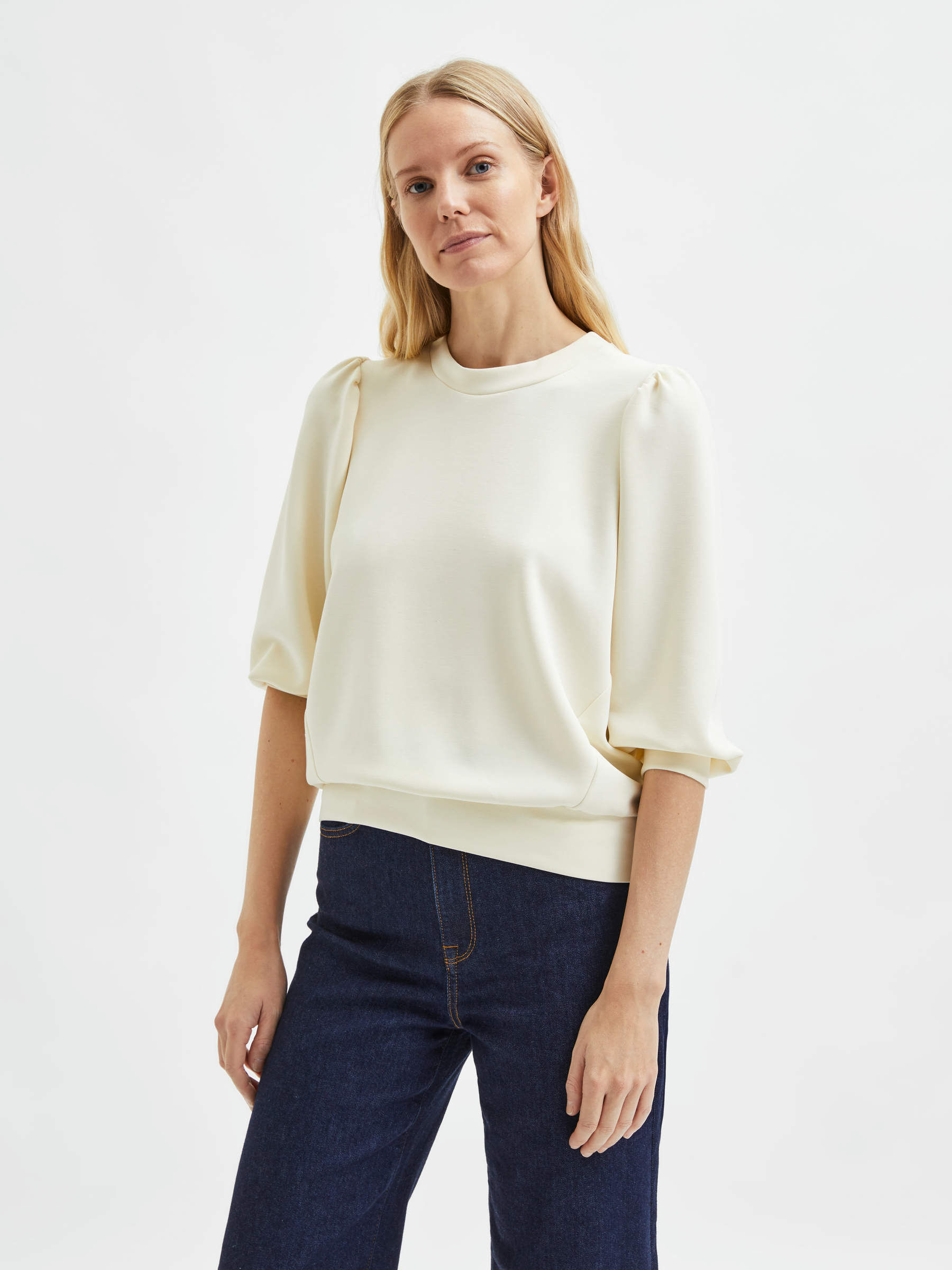 puff shoulder sweatshirt
