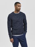 Selected CREW NECK KNITTED PULLOVER, Dark Sapphire, highres - 16059390_DarkSapphire_605202_003.jpg