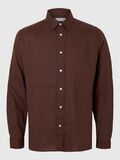 Selected LANGARM LEINENBLUSE, Chocolate Brown, highres - 16096909_ChocolateBrown_001.jpg