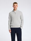 Selected SWETER Z KRÓTKIM ZAMKIEM, Light Grey Melange, highres - 16095616_LightGreyMelange_003.jpg
