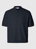 Selected TEXTURED KNITTED POLO SHIRT, Sky Captain, highres - 16097574_SkyCaptain_001.jpg